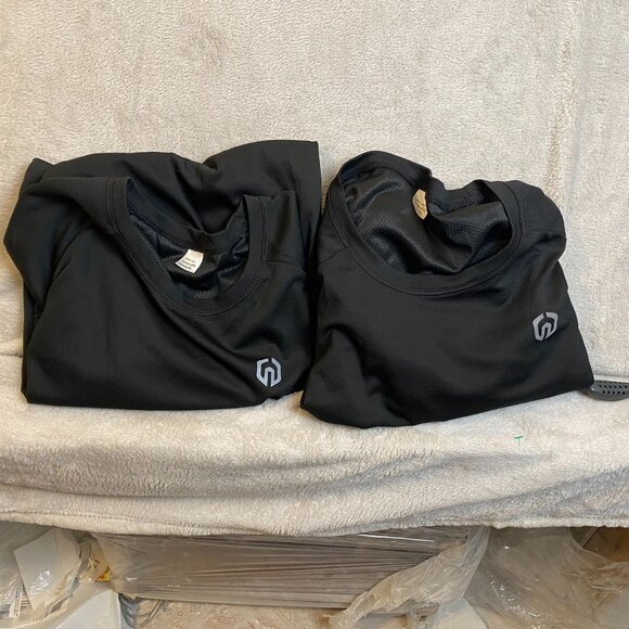 Two Mens Black Short-Sleeve Athletic T-Shirt XL Moisture-Wicking Lightweight - Picture 7 of 8